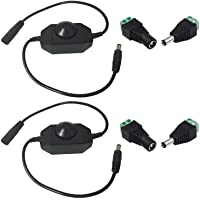 2pcs LED Strip Dimmer Controller DC 12V-24V 6A Atenuador Rotativo en Línea Regulador Tira LED Switch Dimable Interruptor…